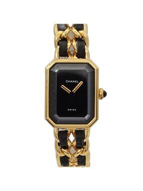 Chanel Premiere M Vintage Watch Black Gold